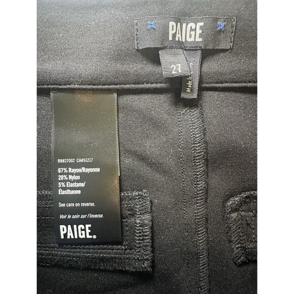 PAIGE Miriel Pants Black Exposed Hook & Eye Closure Boot Cut Women's‎ 27 NWOT - Picture 4 of 9